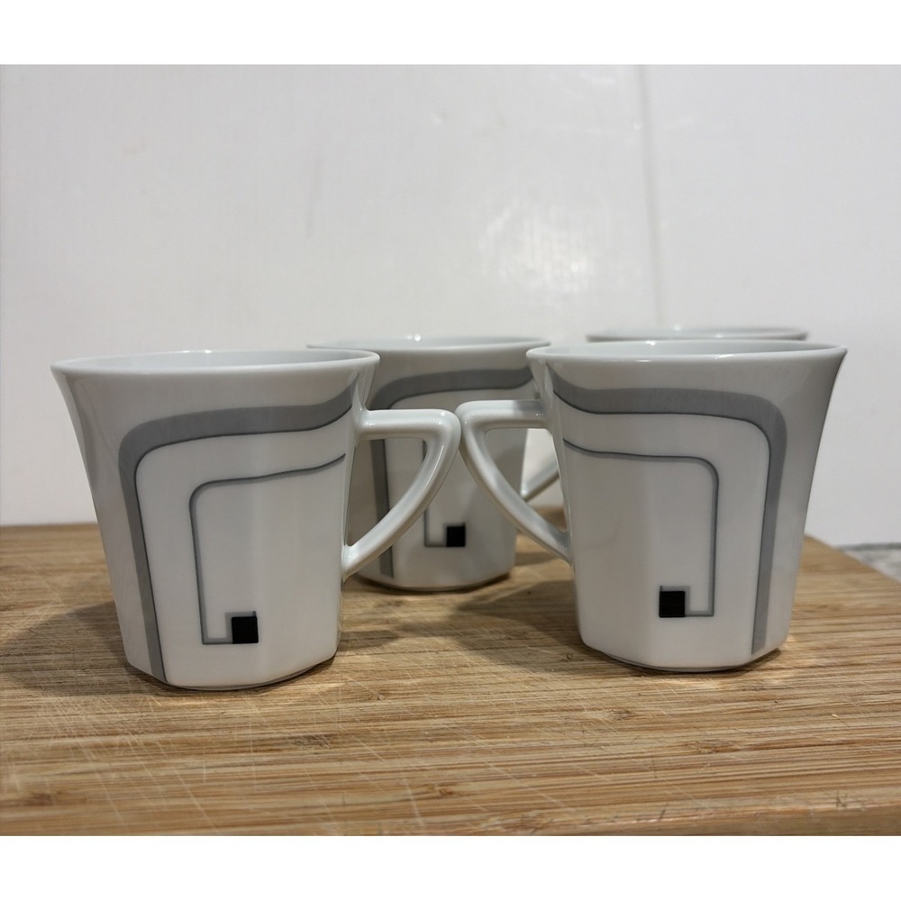 Set Of 4 VTG Schrinding Barvaria Cups- Pattern 219- W German Porcelain Circa '70
